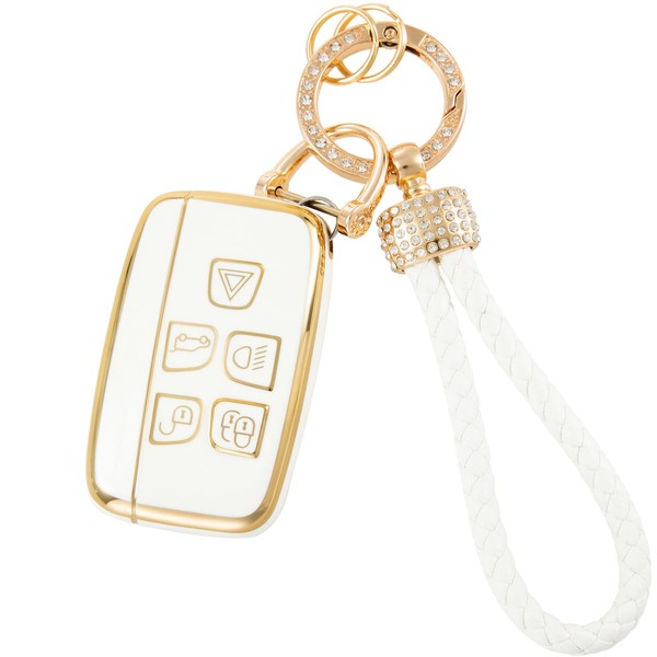 luwiscook Car Key Fob Cover with Keychain Lanyard, 5 Buttons