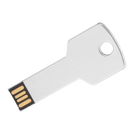 ASHATA Key Shape USB Flash Drive, Silver Thumb Drive 8GB-64GB, Memory Stick Expansion Disk, for Computer Use(8GB)
