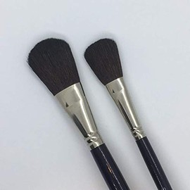XDT#168 Watercolor Paint Brushes Round Tip Black Goat Hair Extra Long Handle Set 2Pc Size #10#20 Filbert Style
