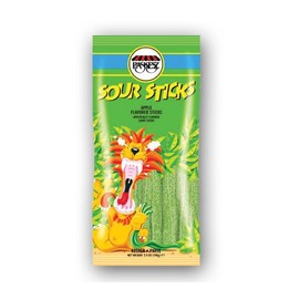 Paskesz Apple Flavored Sour Sticks 3.5 Oz. (Pack of 6)