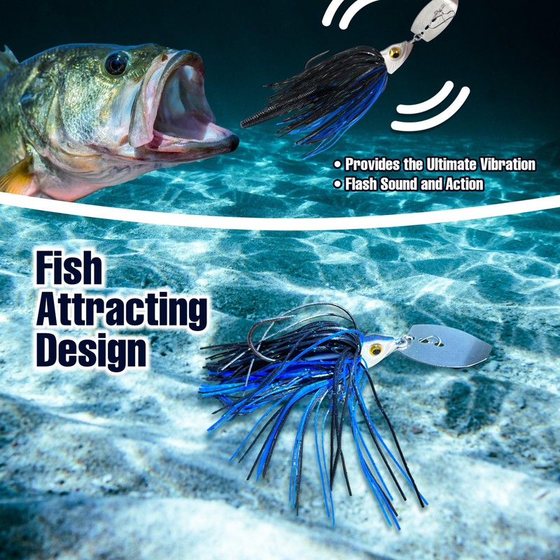 Reaction Tackle Bladed Swim Jigs 3/8 Chartreuse Tiger