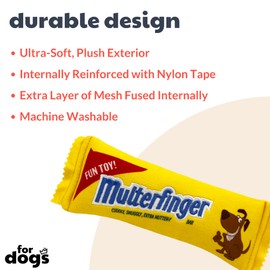 Huxley & Kent for Dogs | Mutterfinger (Large) | Power Plush Dog Toy with Squeaker | Funny Dog Toy | Cute Dog Toy | H&K Squeaky Dog Toy