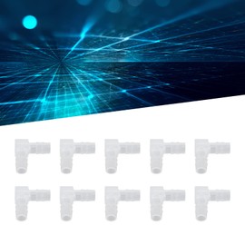 Plastic Elbow Hose Barb, Plastic Elbow Hose Barb, 10Pcs 90 Degree Elbow Hose Barb Plastic Equal Barbed Joint Adapter L Shape, Barbed Hose Fittings (8mm)
