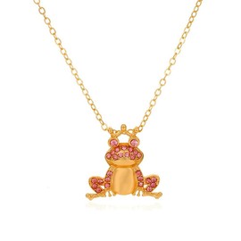 DACKLOONG Rose Gold Frog Crystal Charm Necklace for Women, Fashion Boho Statement Animal Pendant Jewelry