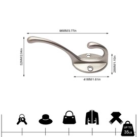 Bosdontek 10 Pcs Modern Coat Hooks Wall Hooks Clothes Hat Hooks Robe Hooks Wall Mounted Hook for Aisle Entryway Garage