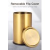2.4 Gallon Brushed Gold Bathroom Trash Can with Swing Lid,Stainess