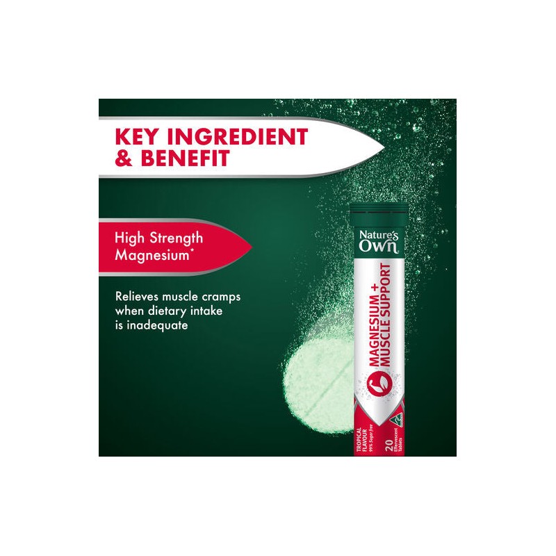 Nature's Own Magnesium + Muscle Support Effervescent 20 Tablets