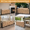 Mr IRONSTONE 8ft Firewood Rack Outdoor Indoor, Upgraded Heavy Duty
