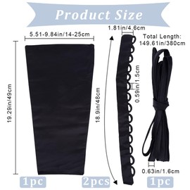 GORGECRAFT 4PCS Wedding Dress Zipper Replacement Adjustable Gown Corset Kit Zipper Extender Fit Satin Corset Kit Loops for Bridal Corset Prom Dress Strap, Black