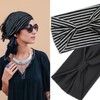 IVARYSS Wide Headbands for Women, Black Knotted Head Wraps Turbans,