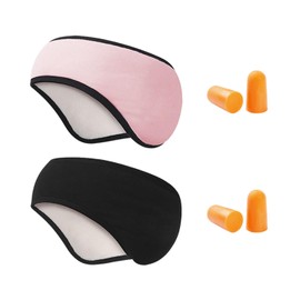 Pack of 2 Thermal Earmuffs and 2 Pairs of Earplugs, Soundproofing Earmuffs, Cold-Resistant Winter Earmuffs, Sports Earmuffs, Sleep Earmuffs