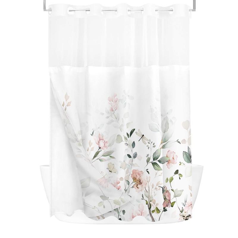 Tititex No Hooks Snap in Liner Aesthetic Blooming White Flowers