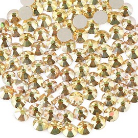 beadsland Flat Back Crystal Rhinestones Round Gems, Metal Sunlight (4.6-4.8mm) SS20/1440pcs