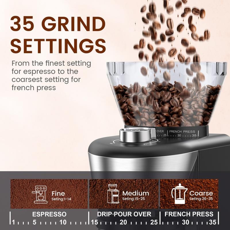COWSAR COWAR Coffee Grinder Electric Burr Mill, Conical Burr Espresso
