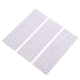 IWOWHERO 3pcs Nail Art Stencils Creative Pattern Stamping Plates for DIY Manicure for Festive Nail Decor and Unique Designs for Salon Quality Results