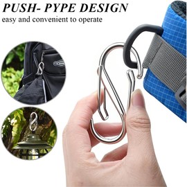 KIRZAX 16 Small Carabiner Hooks, S Mini Carabiner, Small Mini Carabiner, Small Black Carabiner for Outdoor Camping, Home, Hiking