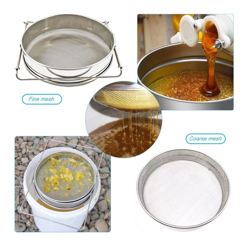 Honey Strainer for 5 Gallon Bucket Stainless Steel Double Sieve