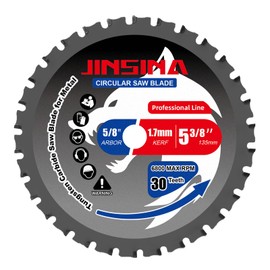 JINSINA 5-3/8" Circular Saw Blade, TCT Metal Cutting Saw Blades with 30T & 5/8" Arbor, Professional for Iron Steel Aluminum Stainless Steel Ferrous Metals