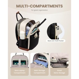 LOVEVOOK Travel Laptop Backpack Women, 15.6 Inch Anti-theft Laptop Bag with USB Port, Fashion Waterproof Computer Backpacks Teacher Nurse Backpack Purse for College School Work