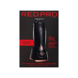 RED Pro Professional Cordless Hair Finishing Trimmer for Men, Electric Rechargeable Wireless Beard Detailer for Barbers and Stylists, Diamond Like Carbon Coated T-Blade with Zero Gapped (Matte Black)