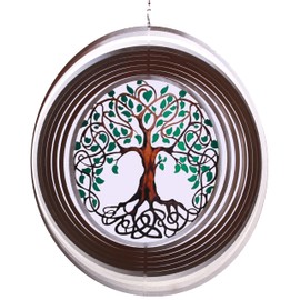 Tree of Life Wind Spinners for Yard and Garden, Metal Ornaments for Garden Décor, Outdoor Wind Spinner, Tree of Life Gifts, Outdoor Garden Decoration, 12 inch Tree of Life Wall Décor by ISEO