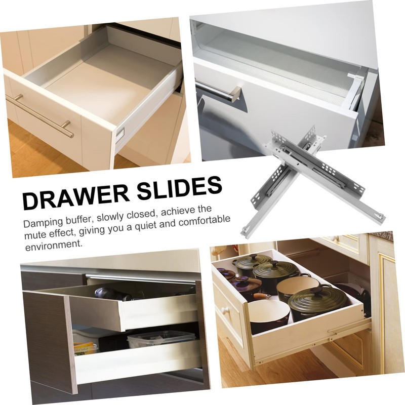 Operitacx 2pcs Heavy Duty Soft Close Drawer Slides Durable Cold