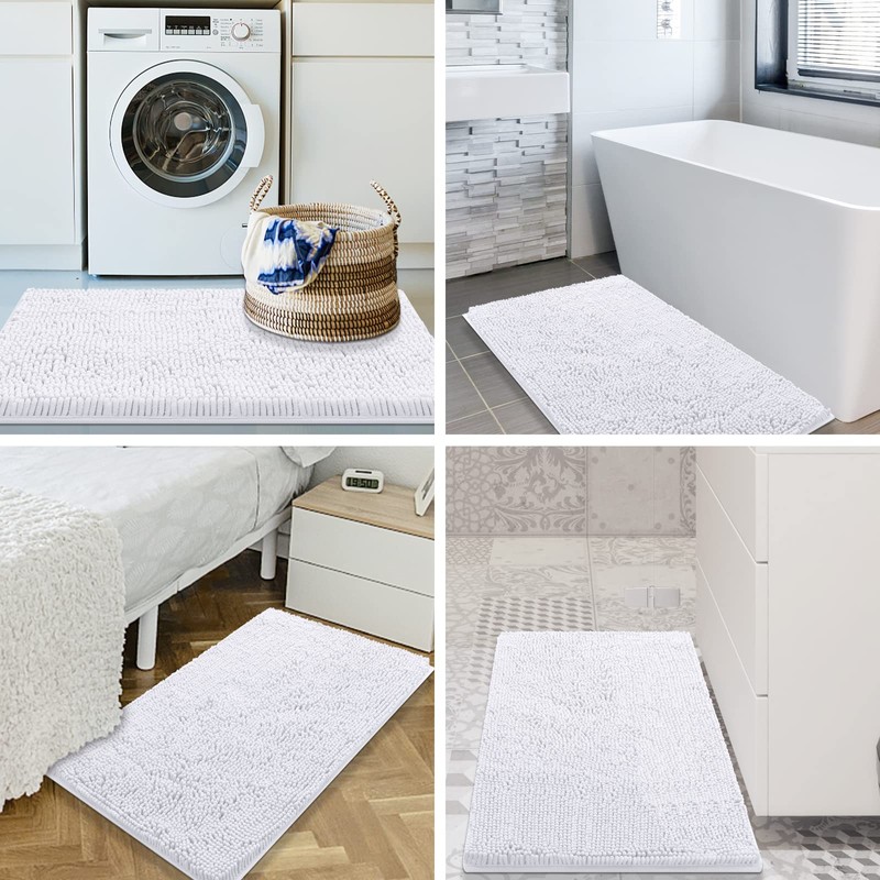 Smiry Luxury Chenille Bath Rug 44''x24'', Extra Soft and Absorbent