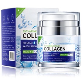 Anti-Wrinkle Face Cream with Collagen and Peptides - 3-in-1 Anti-Aging Solution for Wrinkles, Fine Lines - Day and Night Moisturizer for All Skin Types - Hydrating Cream for Face & Neck
