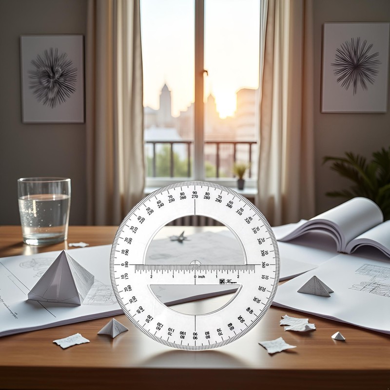 1Pc 360 Degree Protractor Round Ruler Gauge Angular Drafting Tools