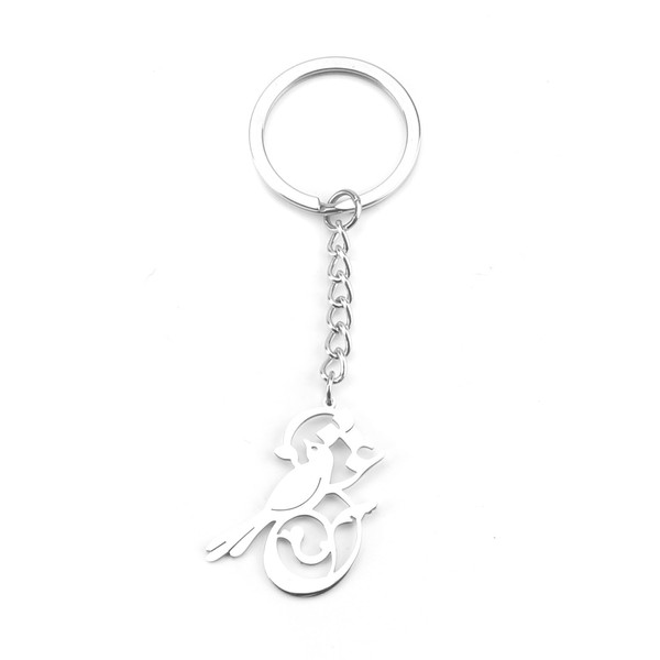 OBEISN Inspiration Stainless Steel Keyring, Minimalist Dove of Peace Pendant