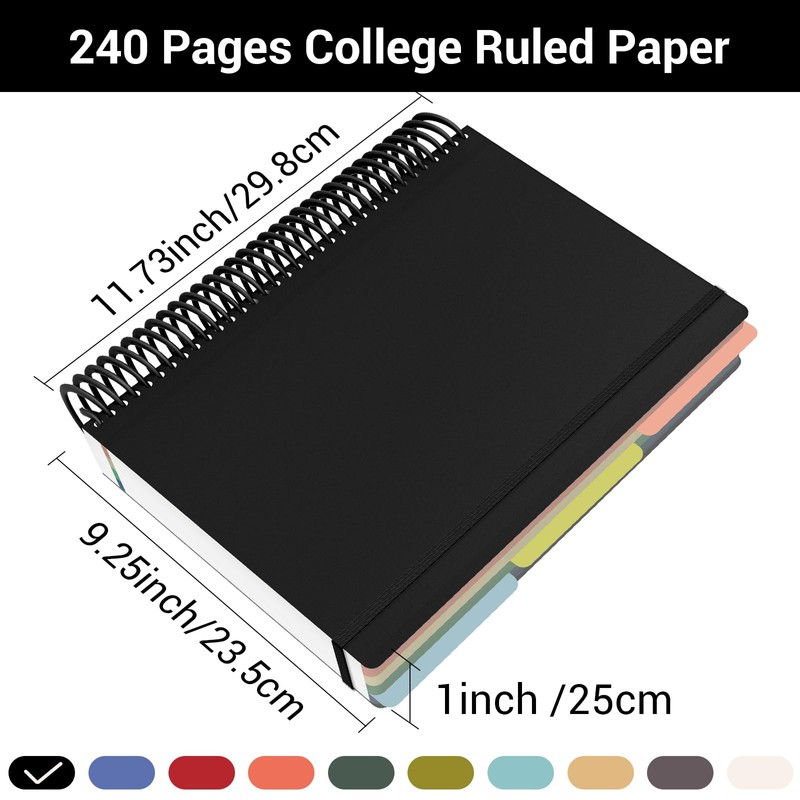 Yarotm Notebook Lined A4 - Spiral Binding Notepad 23.5 x