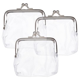 GORGECRAFT Clear Wallets Transparent Coin Purses Waterproof PVC Jelly Wallets Iron Kiss Lock Coins Pouches Card Holder for Women Credit Cards Cash for Carrying Your Change Supplies