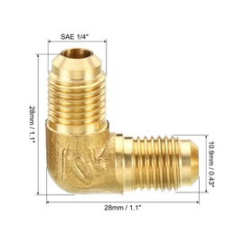 PATIKIL 1/4 Inch x 1/4 Inch Brass Pipe Fitting 2 Pack Torch 90 Degree Angle Pipe Fitting Pipe Adapter Connection with Nut for Air Conditioner Cooling Plumbing