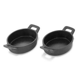 not apply Geoffrey Zakarian Set of 2 Cast Iron Non-Stick Mini Baking Pans; Oval NEW IN BOX