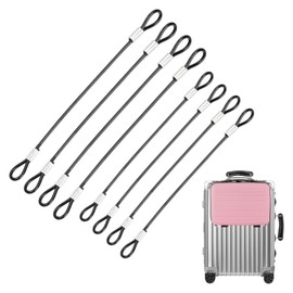 Safety Cable Lock,4PCS 8"" & 4PCS 12"" Black Stainless Steel Security Wire Rope with Double Loop for Stage Lighting Luggage Lock