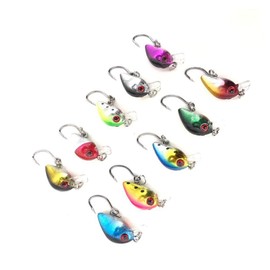 Orurudo Fishing Gear qb100044a04n0 for Mountain Stream and Tube Fishing Model, 1.2 inches (3 cm), 0.06 oz (1.5 g), Micro Crank, Set of 10, Barbless Hooks for Management Fishing Areas, 10 Color Lure Set