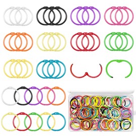 100Pcs Colorful Book Rings, 30mm Loose Leaf Binder Rings, Metal Binder Paper Book Rings, 10 Colors Key Rings Ring Binder, Metal Binding Rings for Photo Album, 30mm Index Cards Ring for Home Office