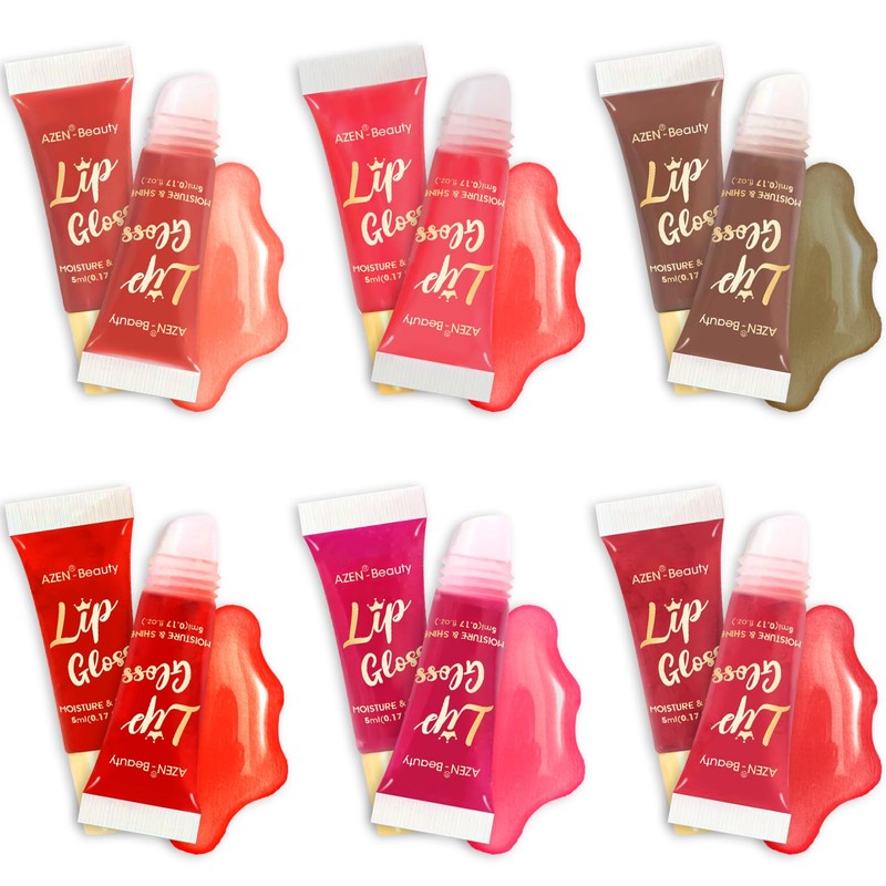 AZEN 24 Pack Lip Gloss Set, Color Lip Oil for