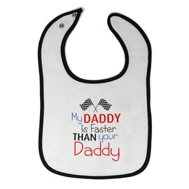 Toddler & Baby Bibs Burp Cloths Dad My Daddy is Faster Than Your Race Car Dad Father's Day Cotton Baby Items for Baby Girl & Boy White Black Design Only
