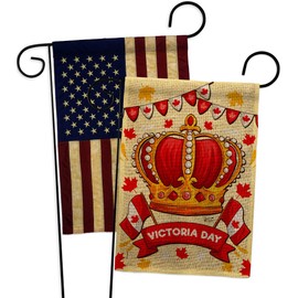 Canada Provinces Celebrate Victoria Day Burlap Garden Flags Pack Regional Canadian Territories Region Country Particular Area USA Vintage Applique Small Gift Yard House Banner Double-Sided 13 X 18.5