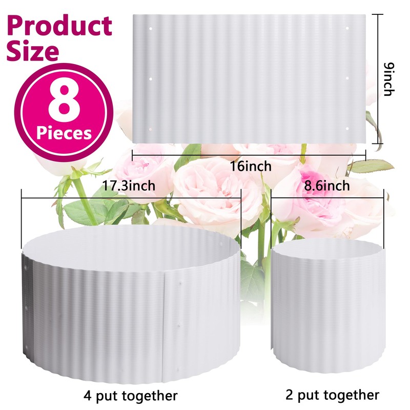 Watayo 8 Pcs Winter Rose Collars - Connectable Winter Rose