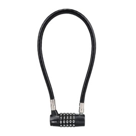 NBYT5-digit Long Cable Locks with Combination Padlock,15" Length 5/16" Diameter,gate Locks for Outdoor Wooden Metal Backyard Fence， Reset Code ，for Cabinet Door Handles, Bikes, Schools, Sheds, ski