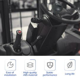 Dogary Forklift Steering Wheel Knob, 2PCS Steering Wheel Power Handle Spinner, 3.07" x 1.97" Non-Slip Easy-Grip One-Handed Steering Knob Accessories, Suitable for Forklift (Black)