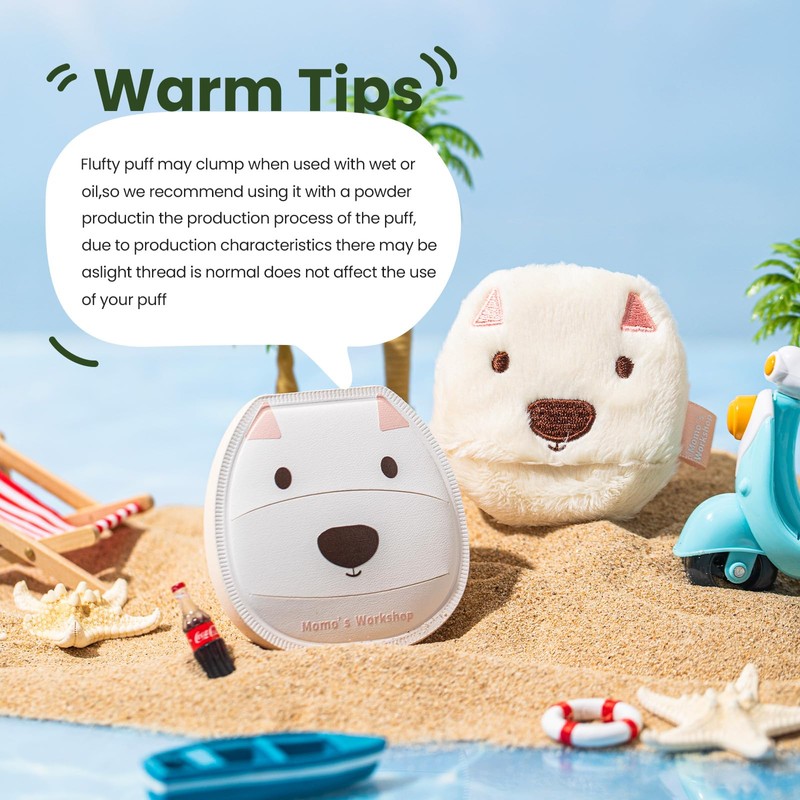 MoMo's Workshop Animal Collection 2pcs Powder Puff, Makeup Sponge for