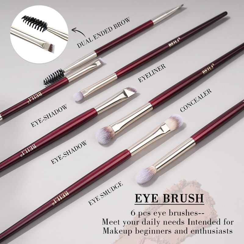 BEILI Vegan Makeup Brushes 9pcs Brush Set Makeup, Makeup Brush