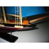Atlantic Hand Made Wooden Model Sailing Ship 14" Blue Sail