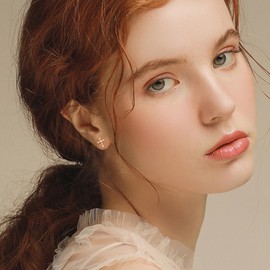 SISGEM 14k Rose Gold Cross Stud Earrings for Women, 14kt Created Moissanite Religious Jewelry Confirmation Gifts for Her