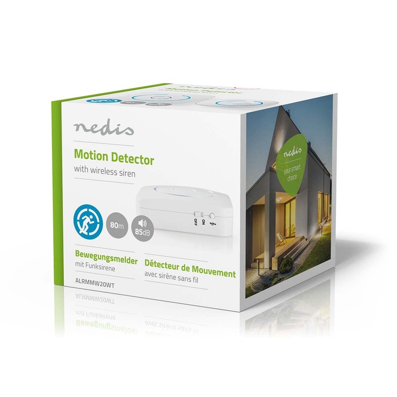 Nedis Home Security Wireless PIR Motion Sensor LED Light &