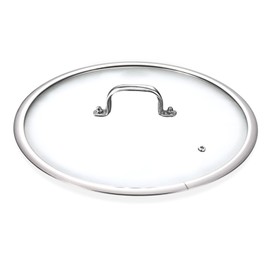 Stainless Steel Glass Lid for 12 Inch Pans and Pots, Tempered Cover for Cooking Pans, Dishwasher & Over Safe 30 cm