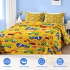 Pamnest Quilt Set Twin Size, Cartoon Construction Car 2 Pcs